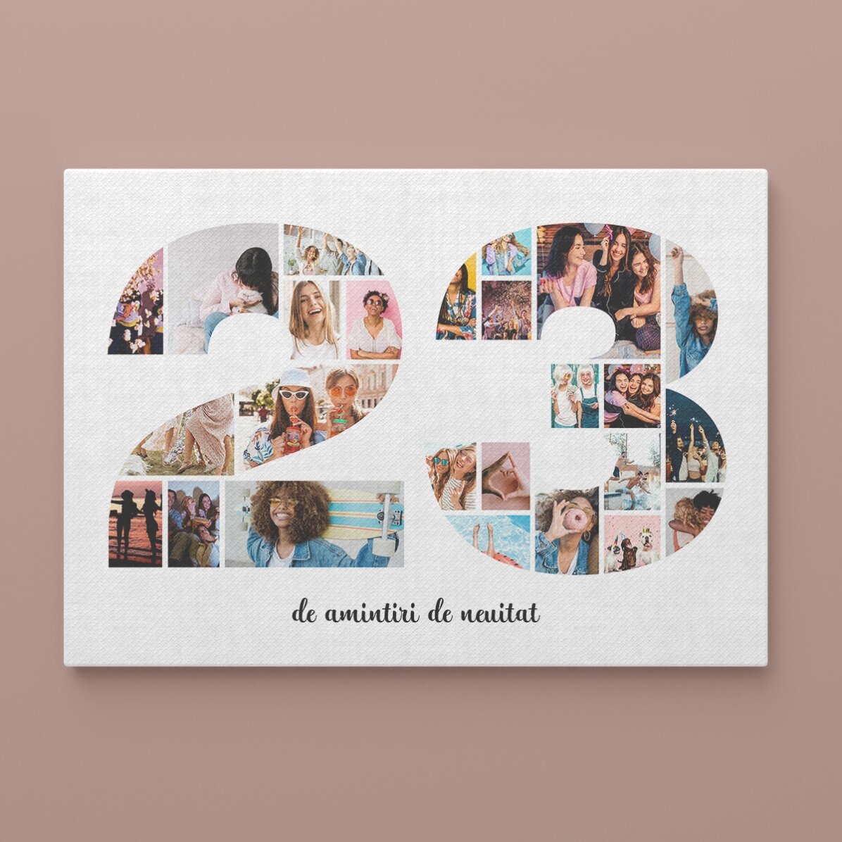 Personalizovaný obraz na šířku s 25 fotografiemi, model č. 23 a textovým vzkazem