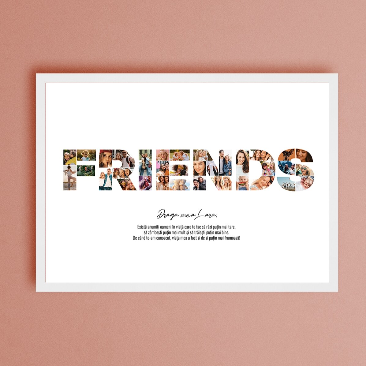 Personalizovaný obraz na šířku s 34 fotografiemi a textem – FRIENDS