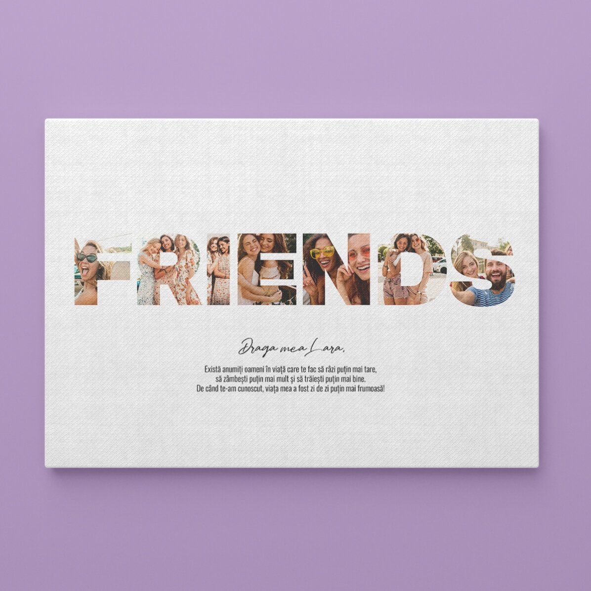Personalizovaný obraz na šířku se 7 fotografiemi a textem – FRIENDS