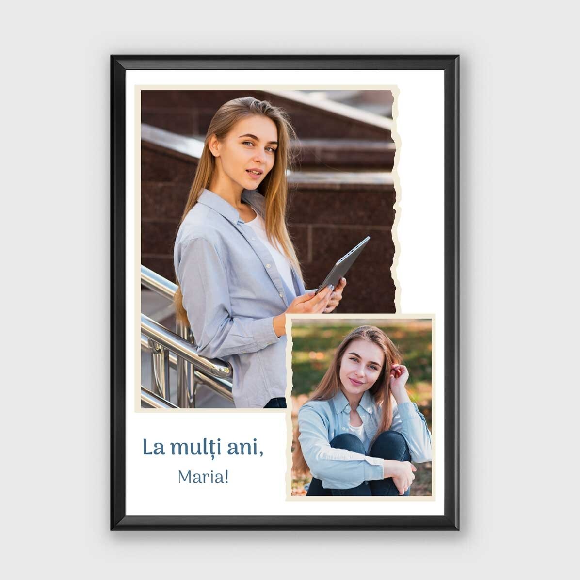 Personalizovaný obraz se 2 fotografiemi a textem – Miluji tě!