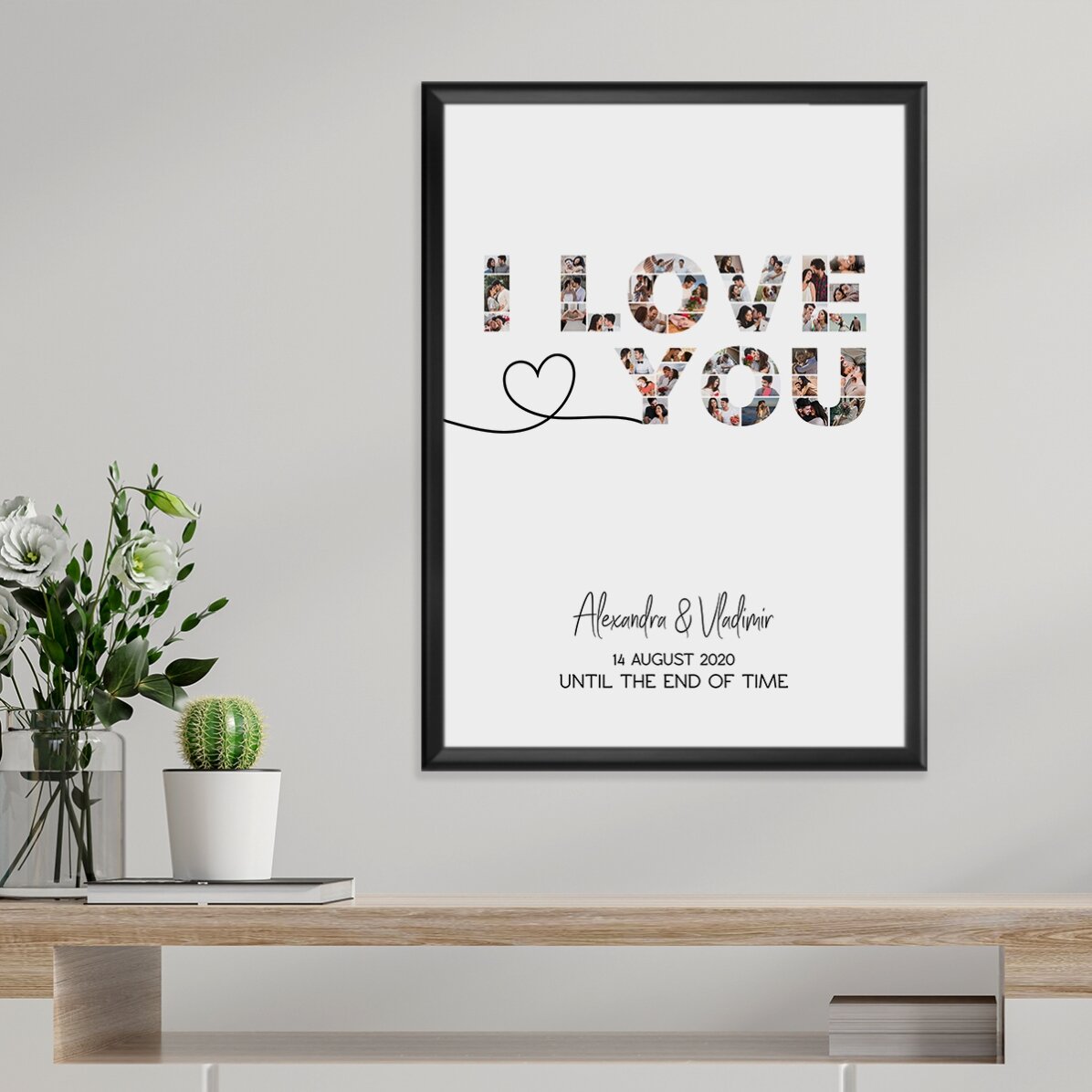 Personalizovaný obraz s 39 fotografiemi a textem – I love you