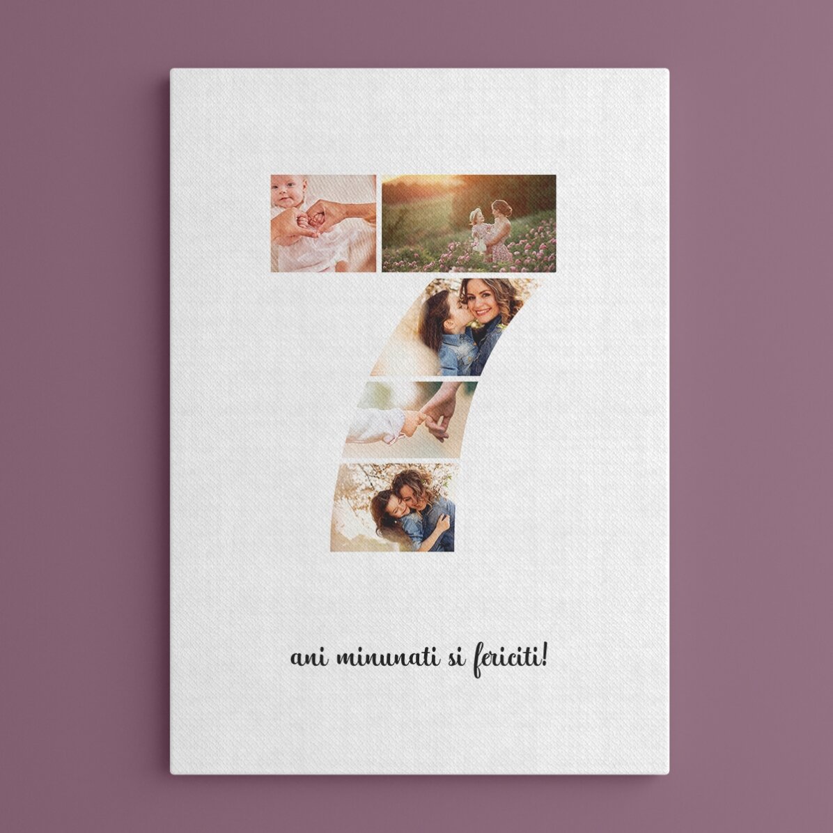 Personalizovaný obraz s 5 fotografiemi, model č. 7, a textovým vzkazem