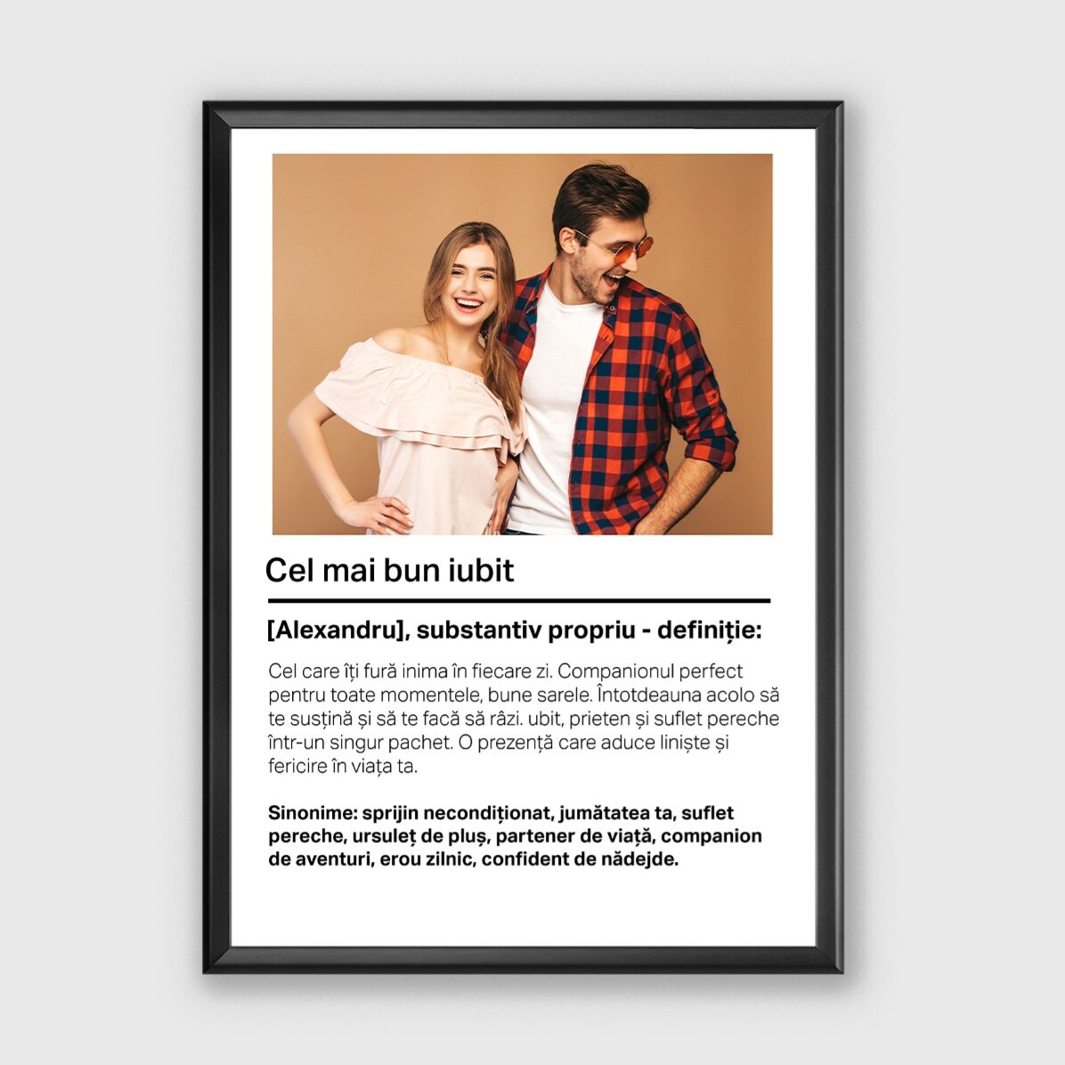 Personalizovaný obraz s fotografií a textem – Definice