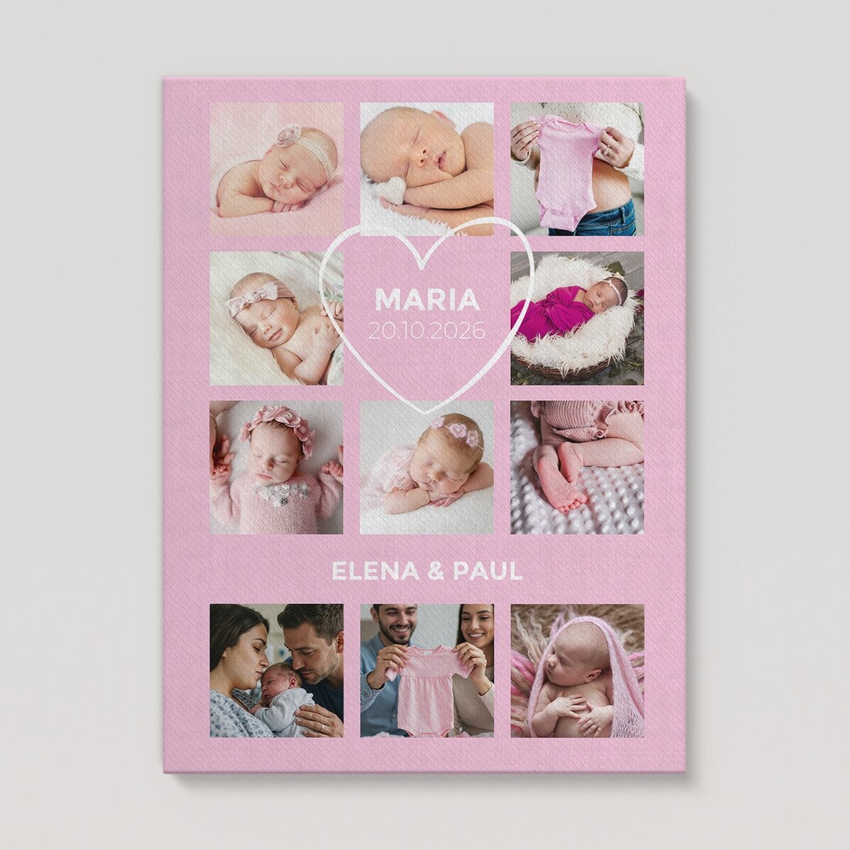 Personalizovaný obraz s textem a 11 fotografiemi – Baby