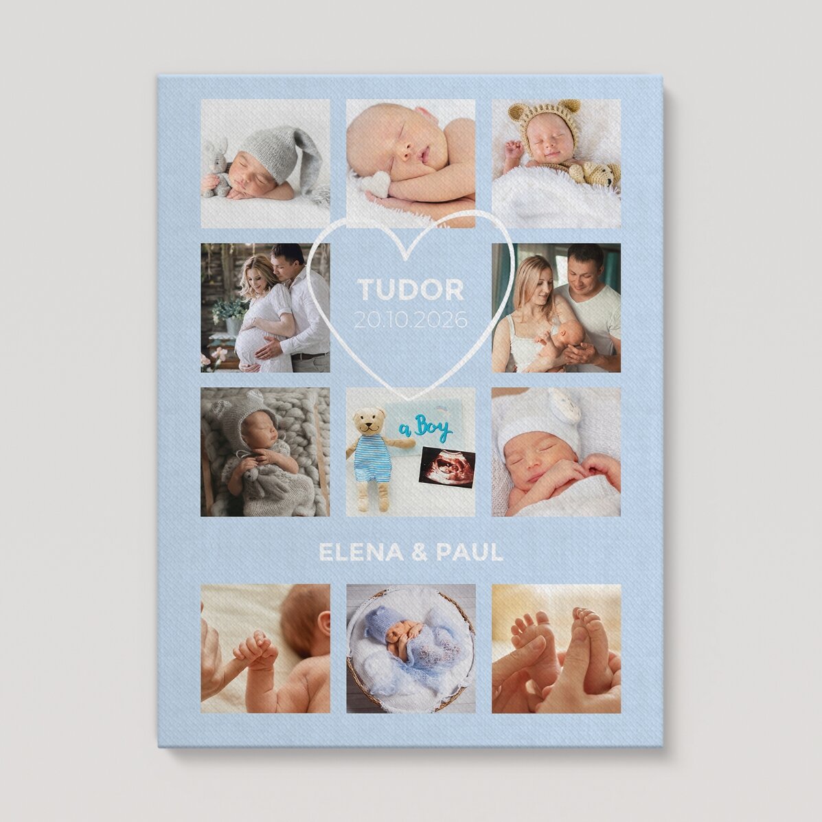 Personalizovaný obraz s textem a 11 fotografiemi – Baby