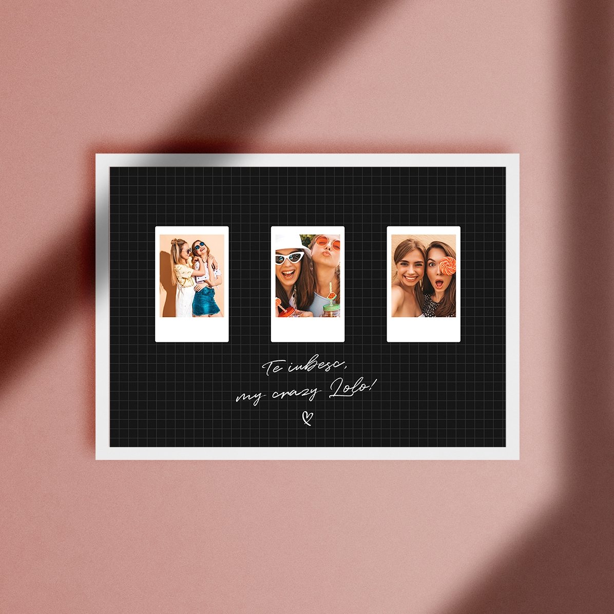 Personalizovaný obraz s textem a 3 fotografiemi ve formátu Polaroid – Nejlepší přátelé