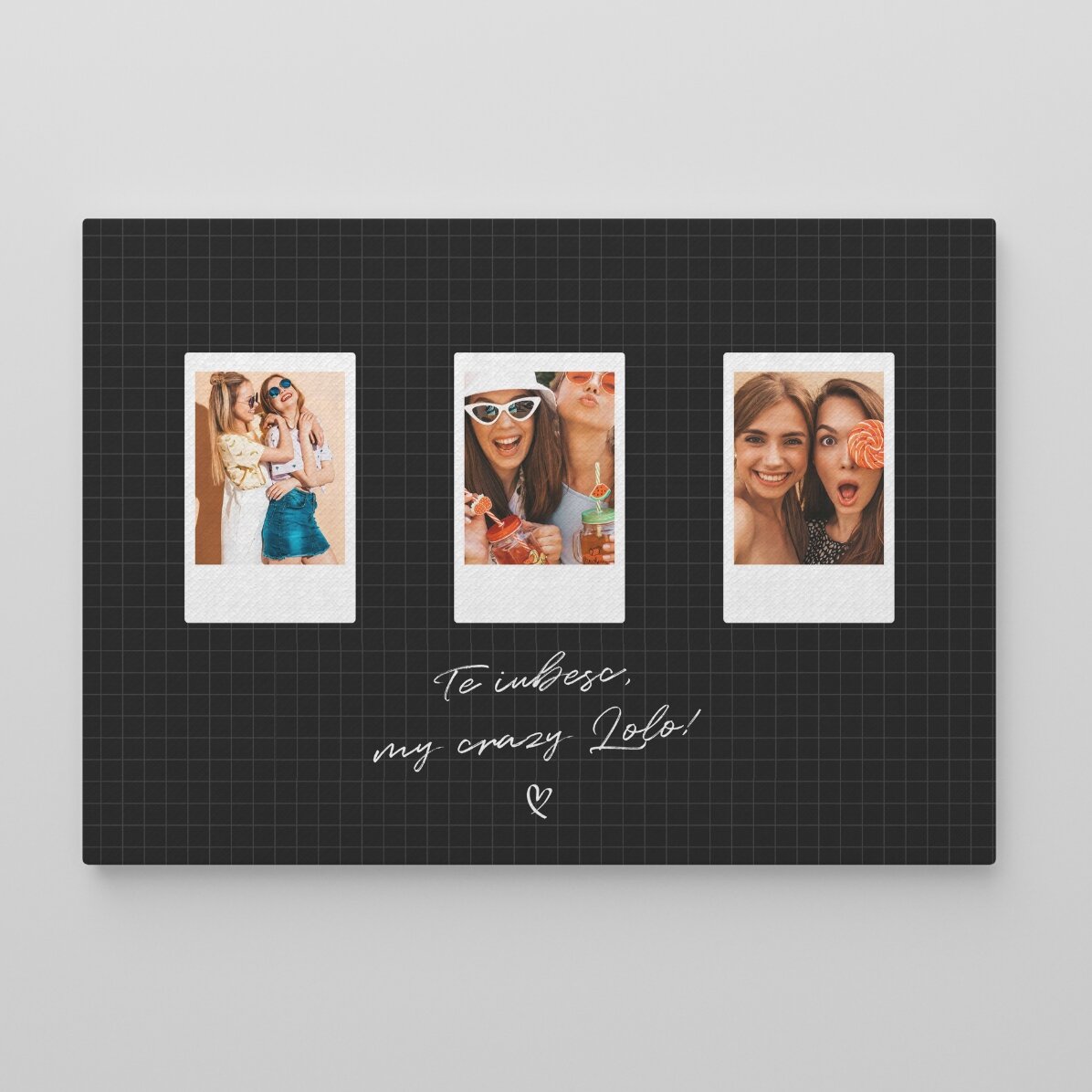 Personalizovaný obraz s textem a 3 fotografiemi ve formátu Polaroid – Nejlepší přátelé