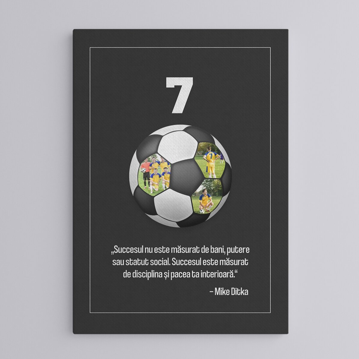Personalizovaný obraz s textem a 3 fotografiemi – Fotbalový míč