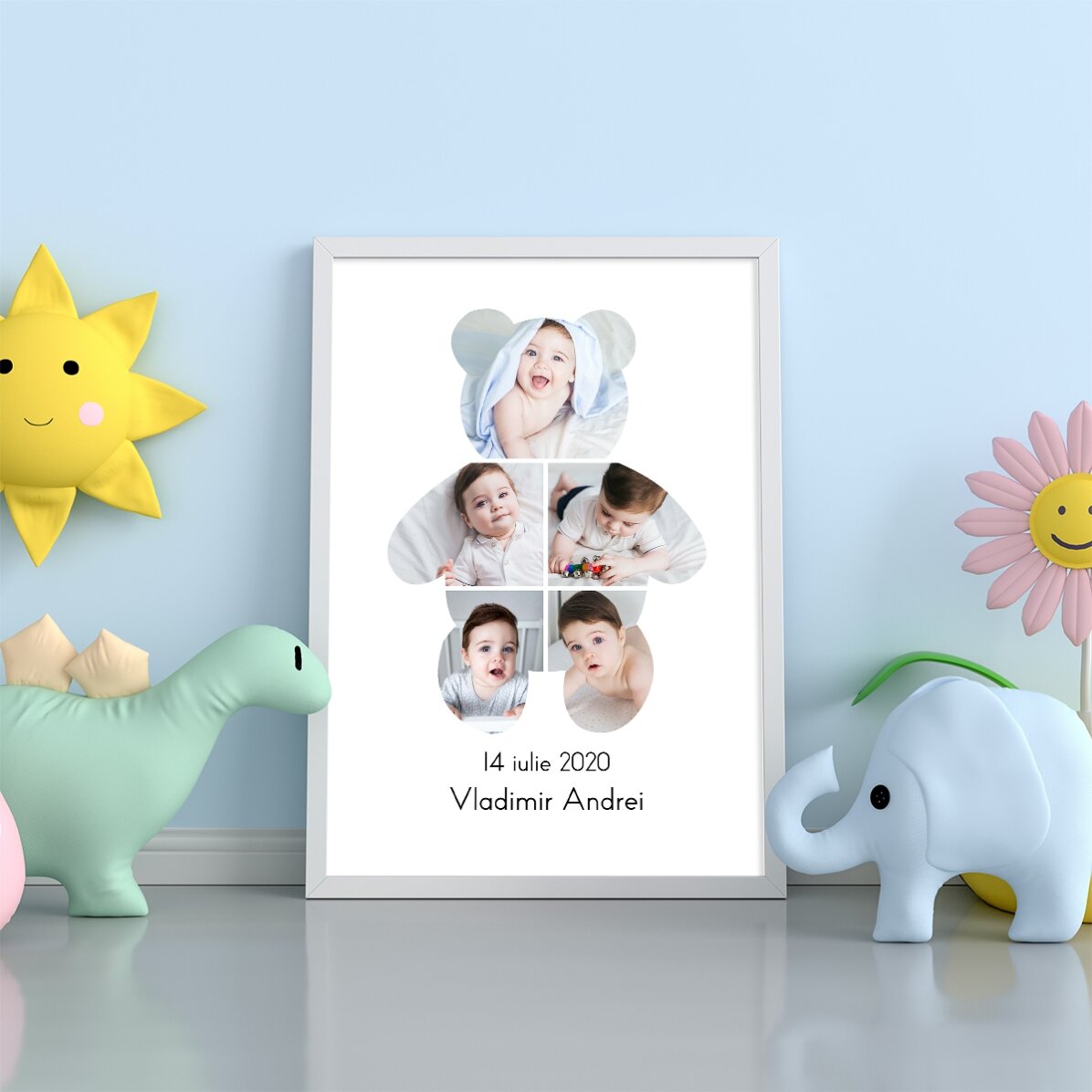 Personalizovaný obraz s textem a 5 fotografiemi – Teddy Bear