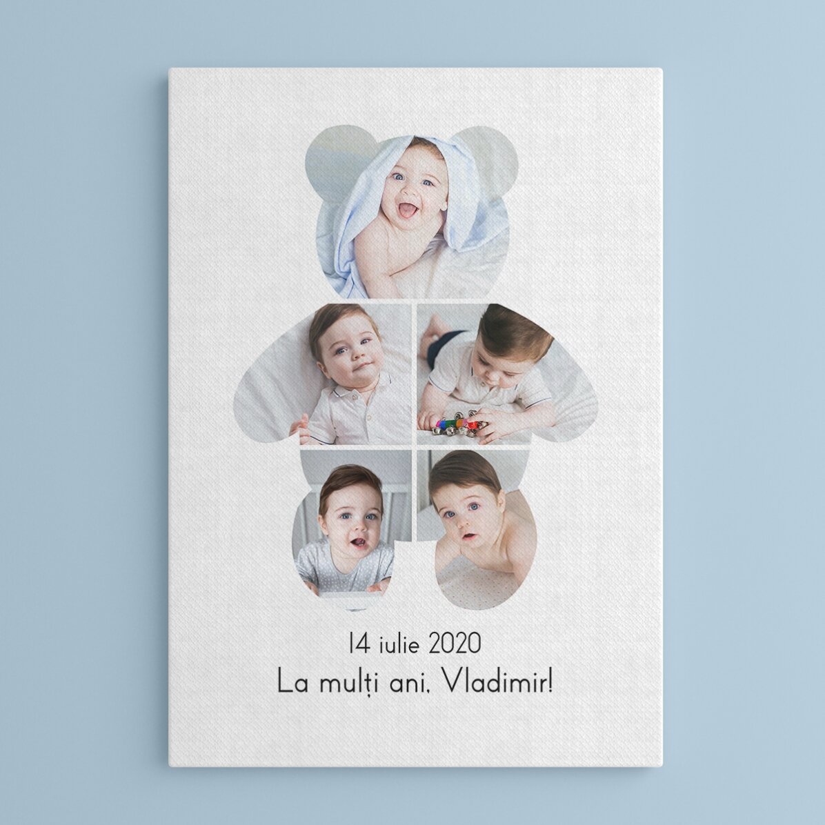 Personalizovaný obraz s textem a 5 fotografiemi – Teddy Bear