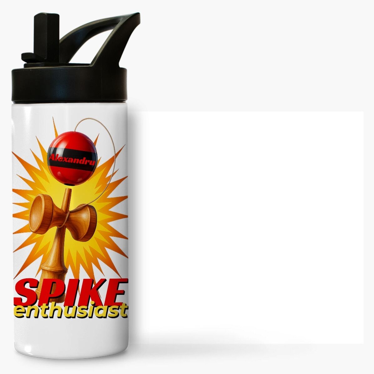 Termoska s rukojetí a brčkem s vlastním jménem pro děti – Spike Enthusiast