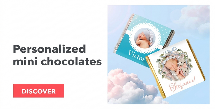 Personalizované mini čokoládky ke křtu