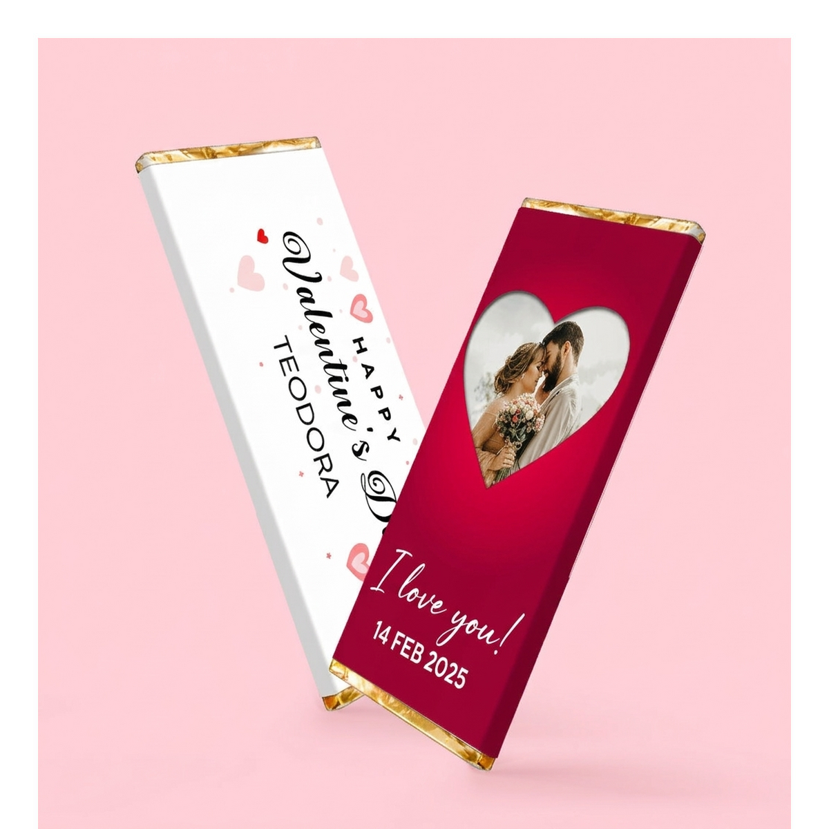 Mini čokoládové tabulky k Valentýnu