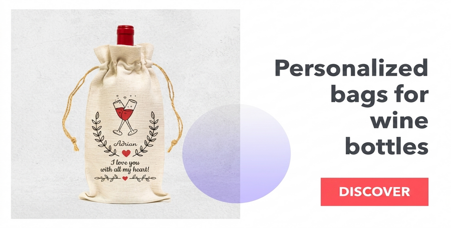 Personalizované taštičky na láhev vína