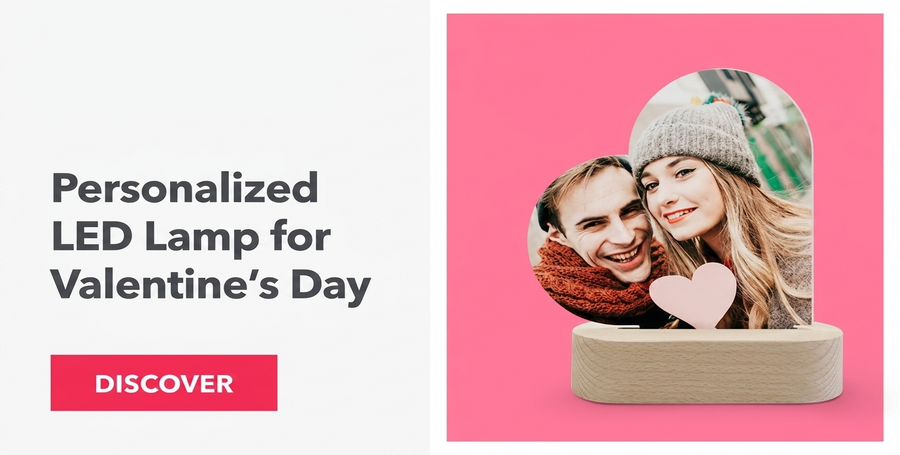 Personalizovaná LED noční lampička k Valentýnu