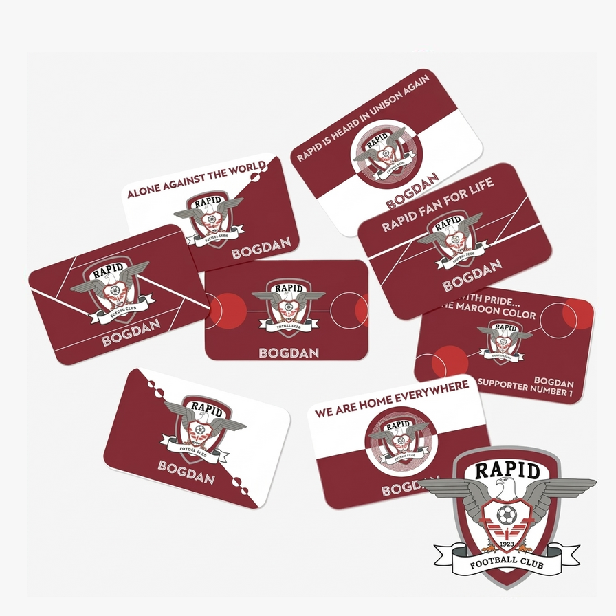 Nálepky, samolepicí štítky na míru s oficiální licencí – FC Rapid 1923