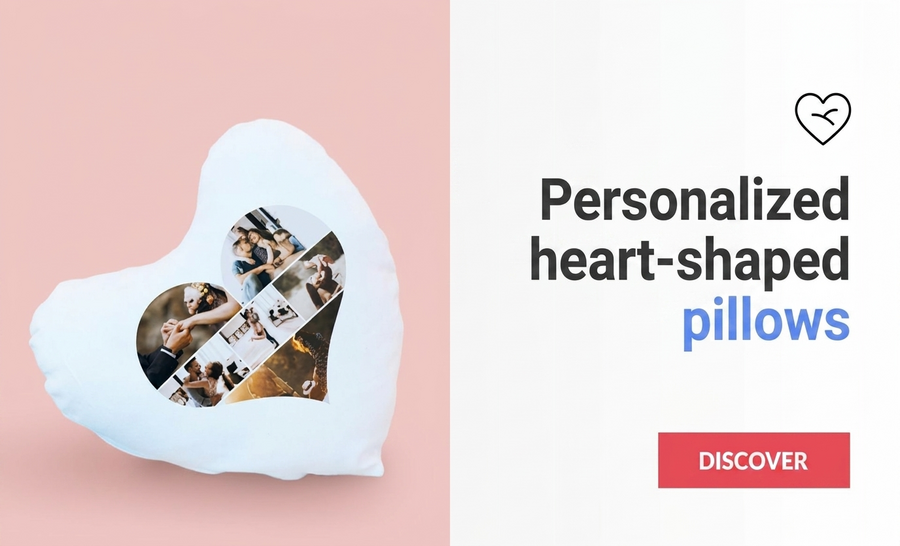 Personalizované polštáře ve tvaru srdce