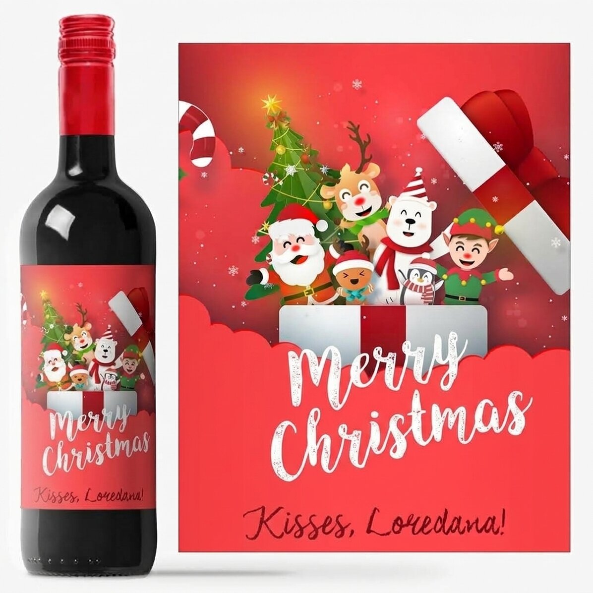 Víno s vlastním textem – Santa & his friends