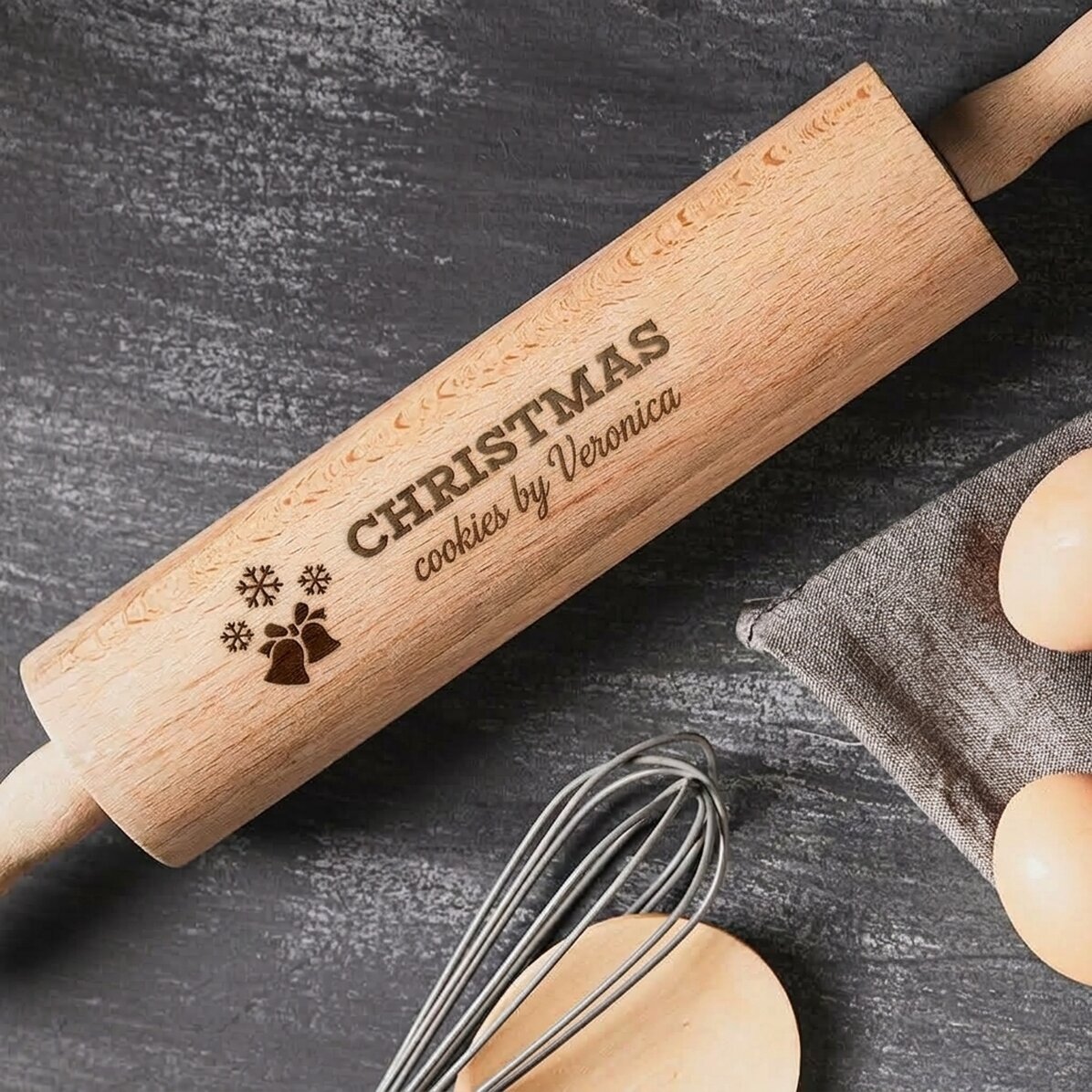 Dřevěná lžička na sušenky s vlastním potiskem – Cookies by...
