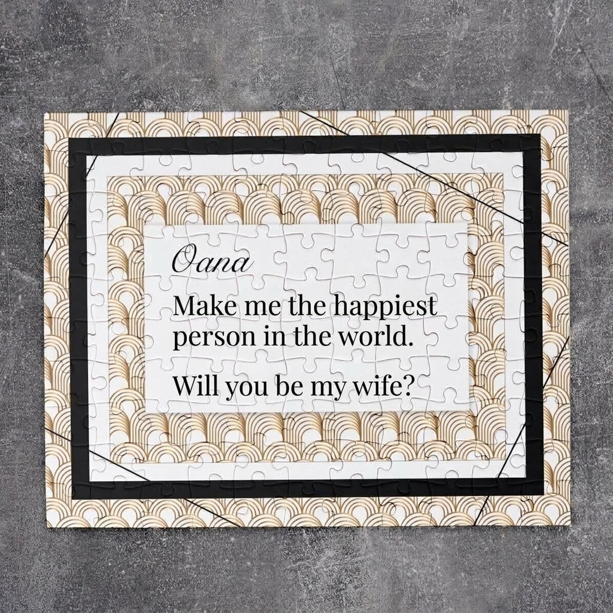Personalizovaná skládačka s textem, 24 × 19 cm – Skrytá zpráva