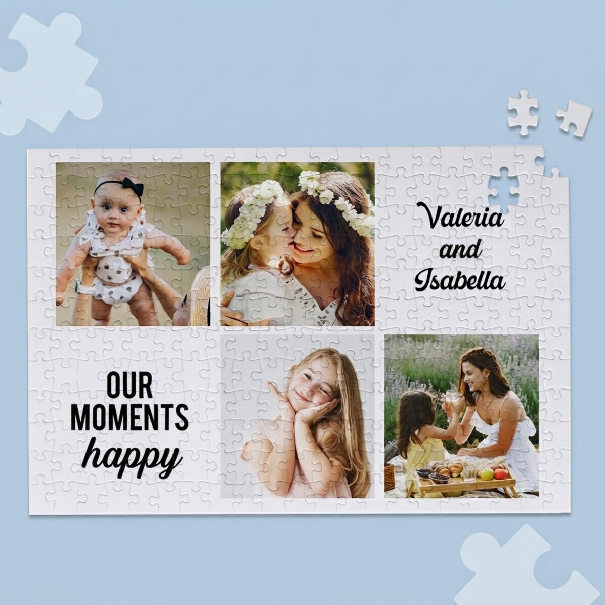 Personalizované puzzle se 4 fotografiemi a textem, 40 × 28,5 cm – Vzpomínky