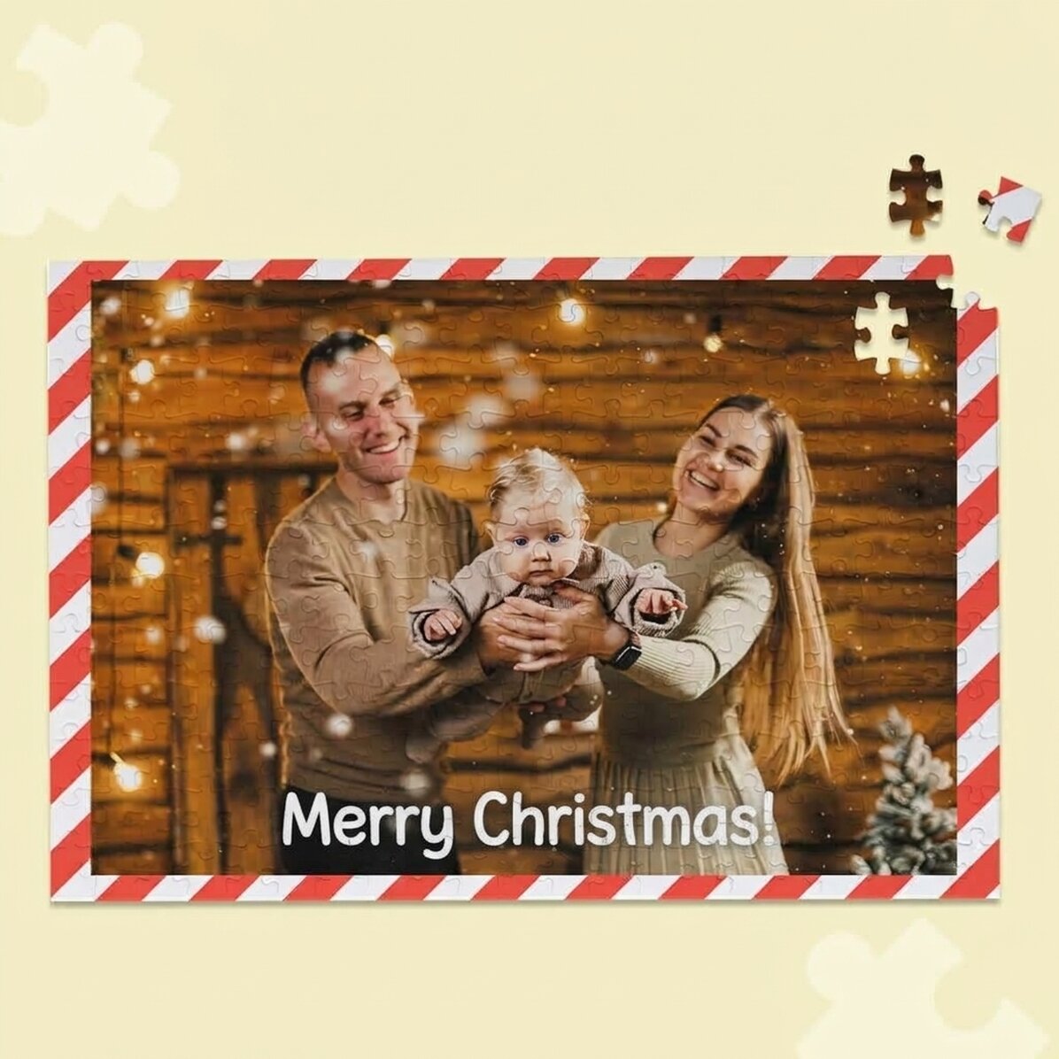 Personalizované puzzle s fotografií, rozměry 40 × 28,5 cm – Veselé Vánoce