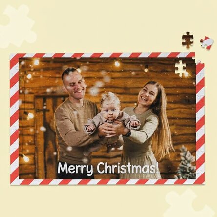 Personalizované puzzle s fotografií, rozměry 40 × 28,5 cm – Veselé Vánoce