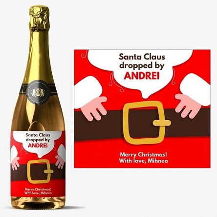 Šumivé víno s vlastním nápisem – Santa už dorazil