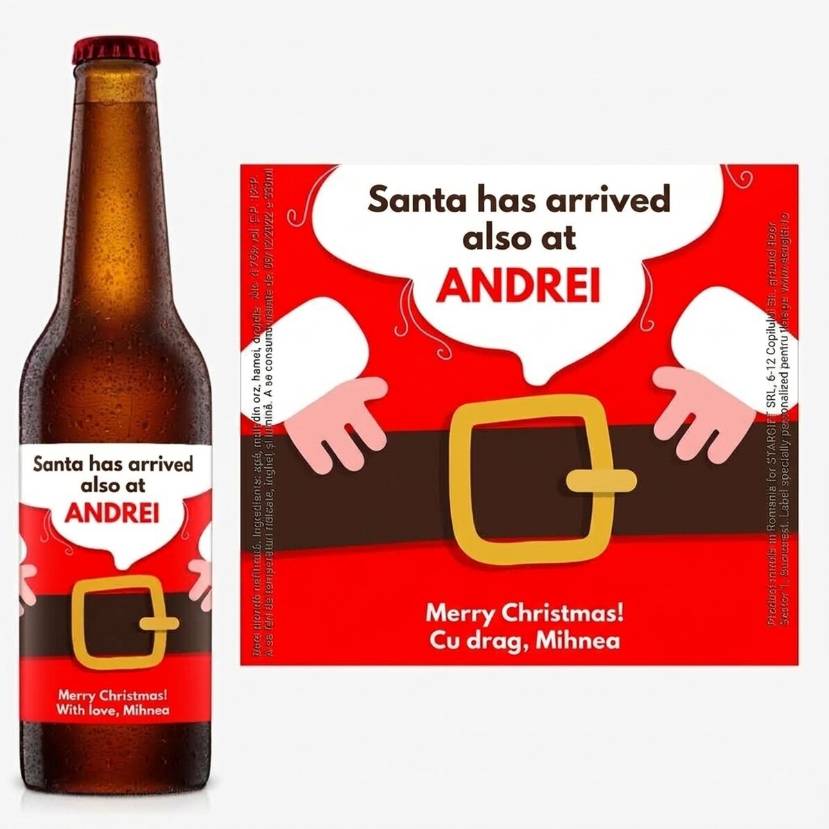 Pivo s vlastním textem – Santa už dorazil