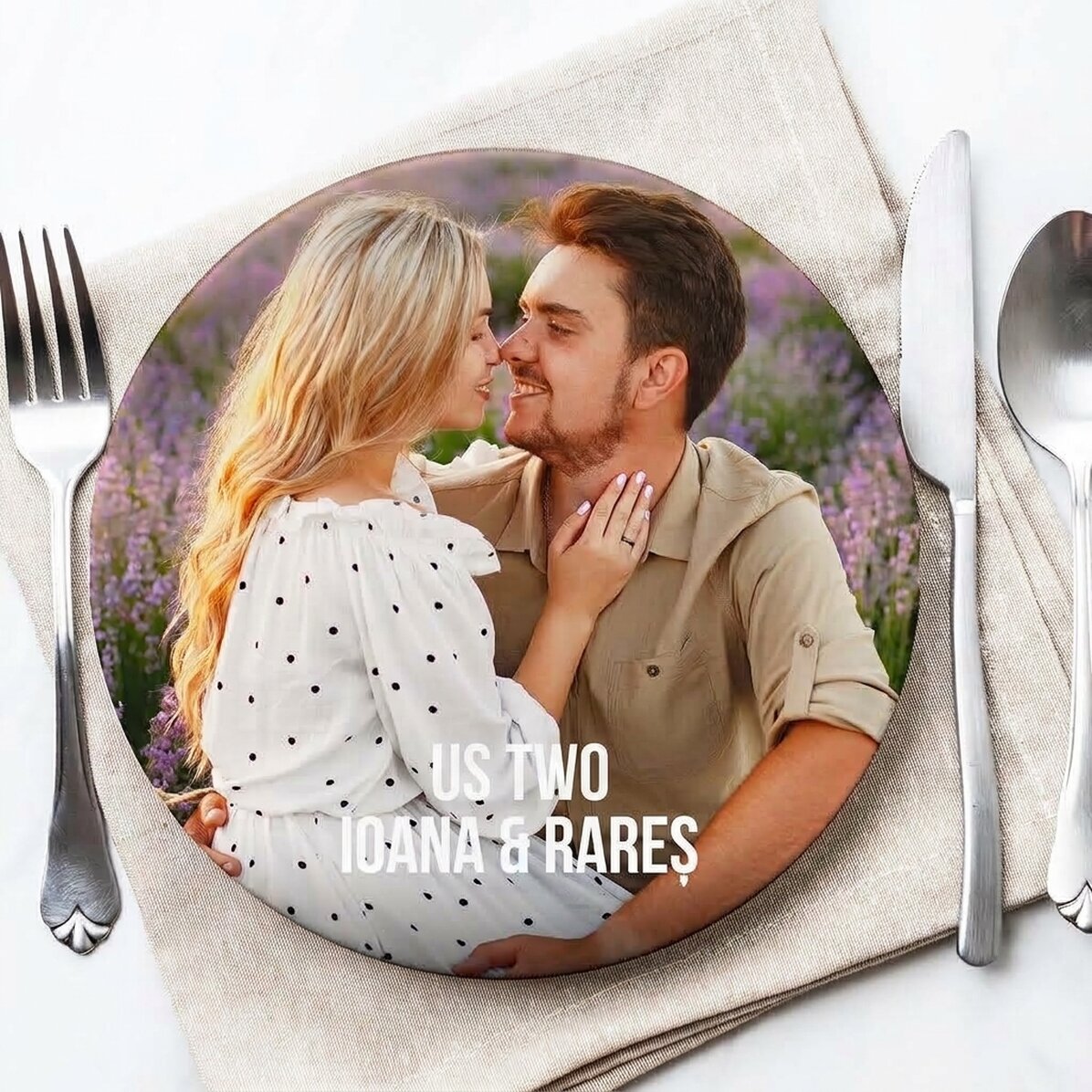 Personalizovaný talíř s fotografií a textem – My dva
