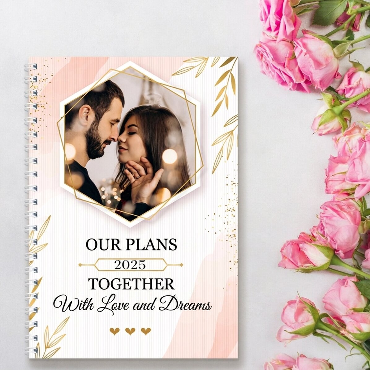 Personalizovaný notebook s fotografií a textem – Naše plány