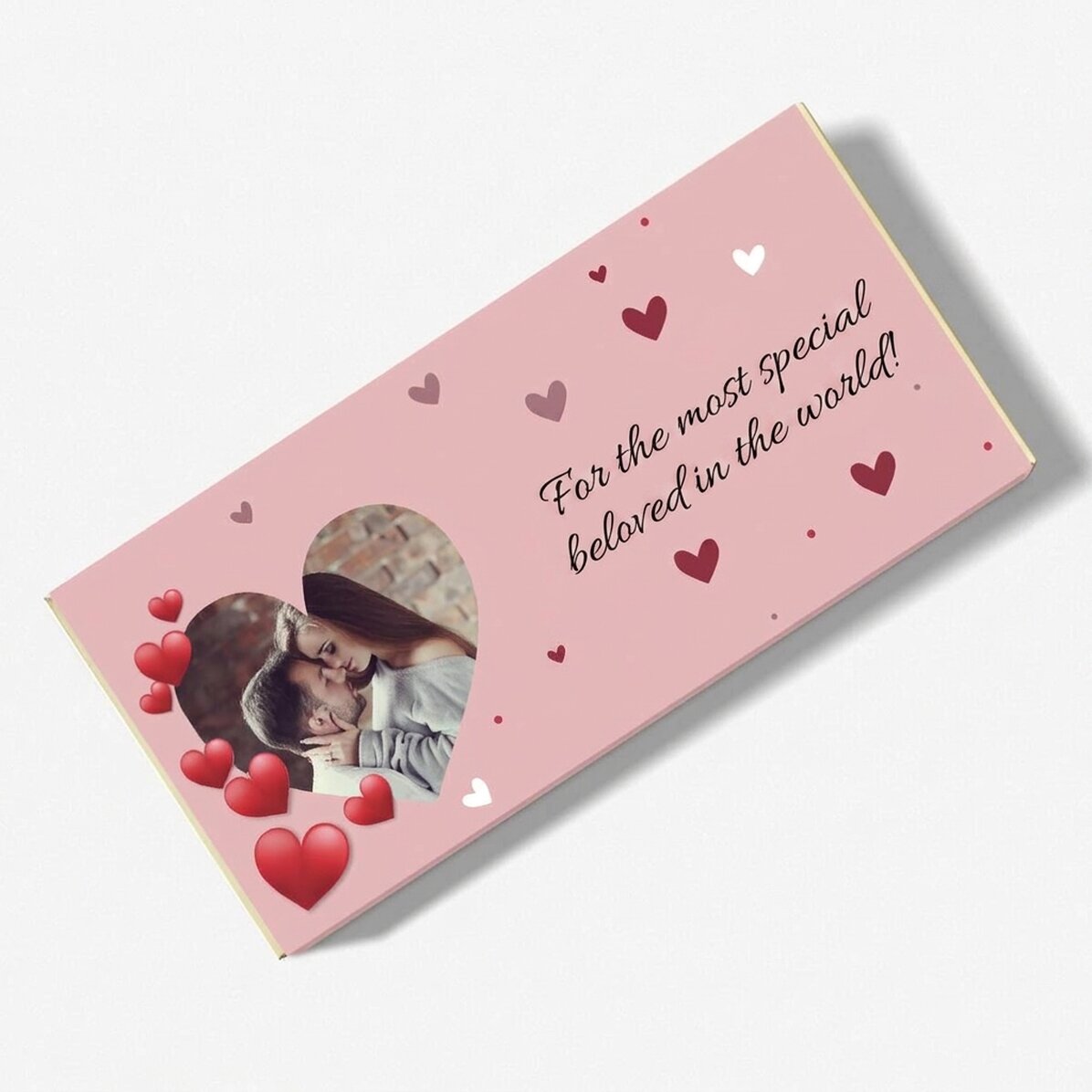 Čokoláda s vlastním textem a fotkou – I love you!
