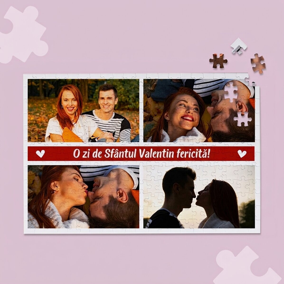 Personalizované puzzle se 4 fotografiemi a textem, 36 × 24 cm – Moments