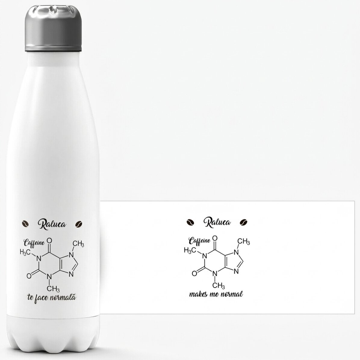 Termoska s bílým dnem s vlastním jménem – Chemistry