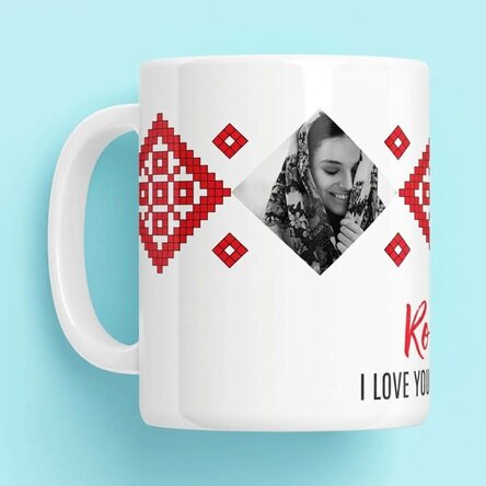 Personalizovaný hrnek se 2 fotkami a textem – Miluji tě z celého srdce!