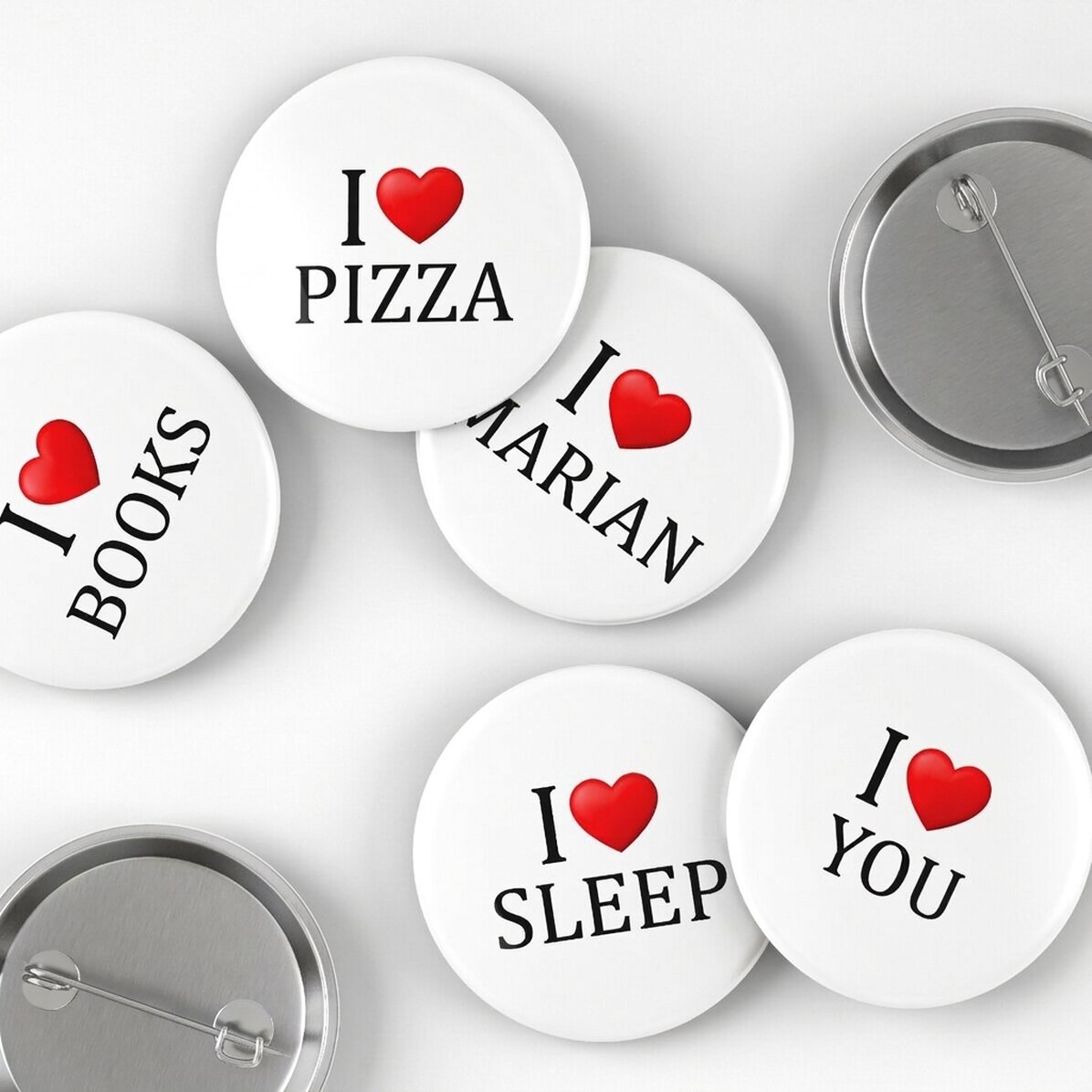 Personalizovaná placka s nápisem – I heart