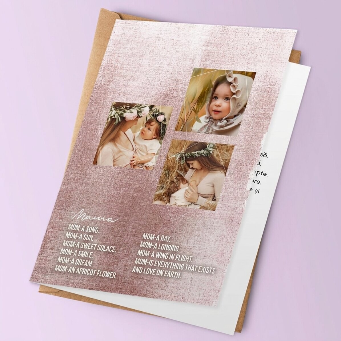 Personalizované přání se 3 fotografiemi a textem – Něžná bytost