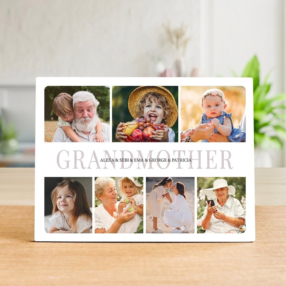 Personalizovaný stolní fotorámeček na 7 fotografií – Babička