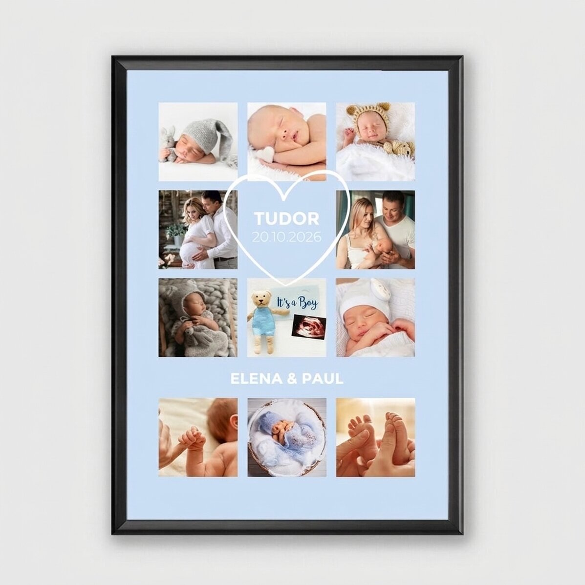 Personalizovaný obraz s textem a 11 fotografiemi – Baby