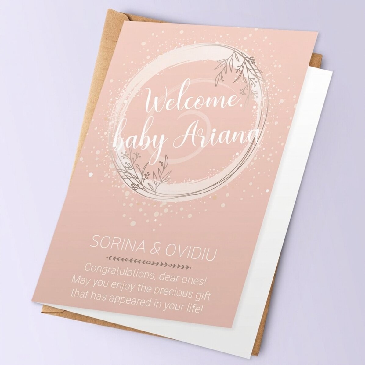 Personalizované přání s textem – Welcome, baby!