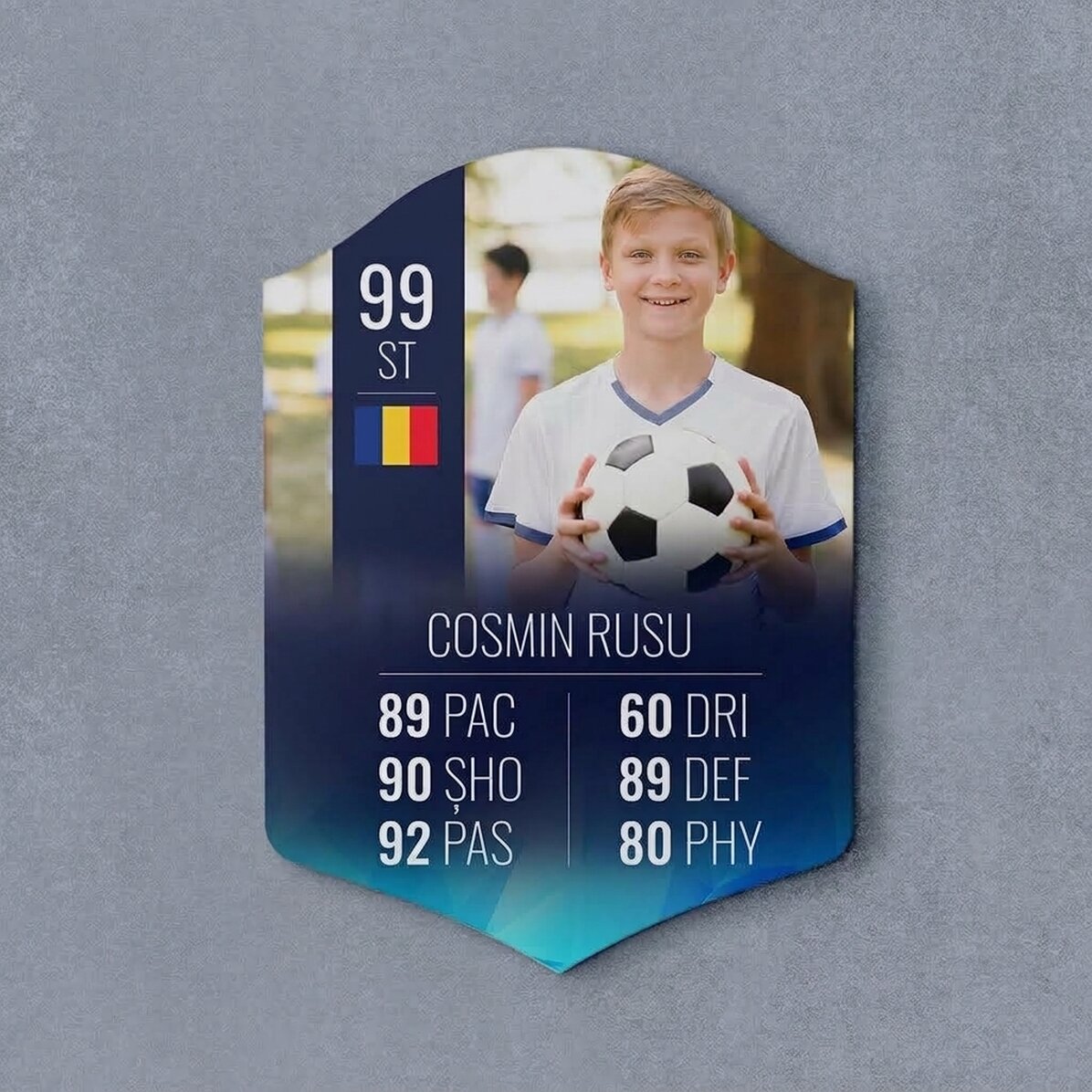 Personalizovaná karta FIFA s fotografií a statistikami – Fotbalista
