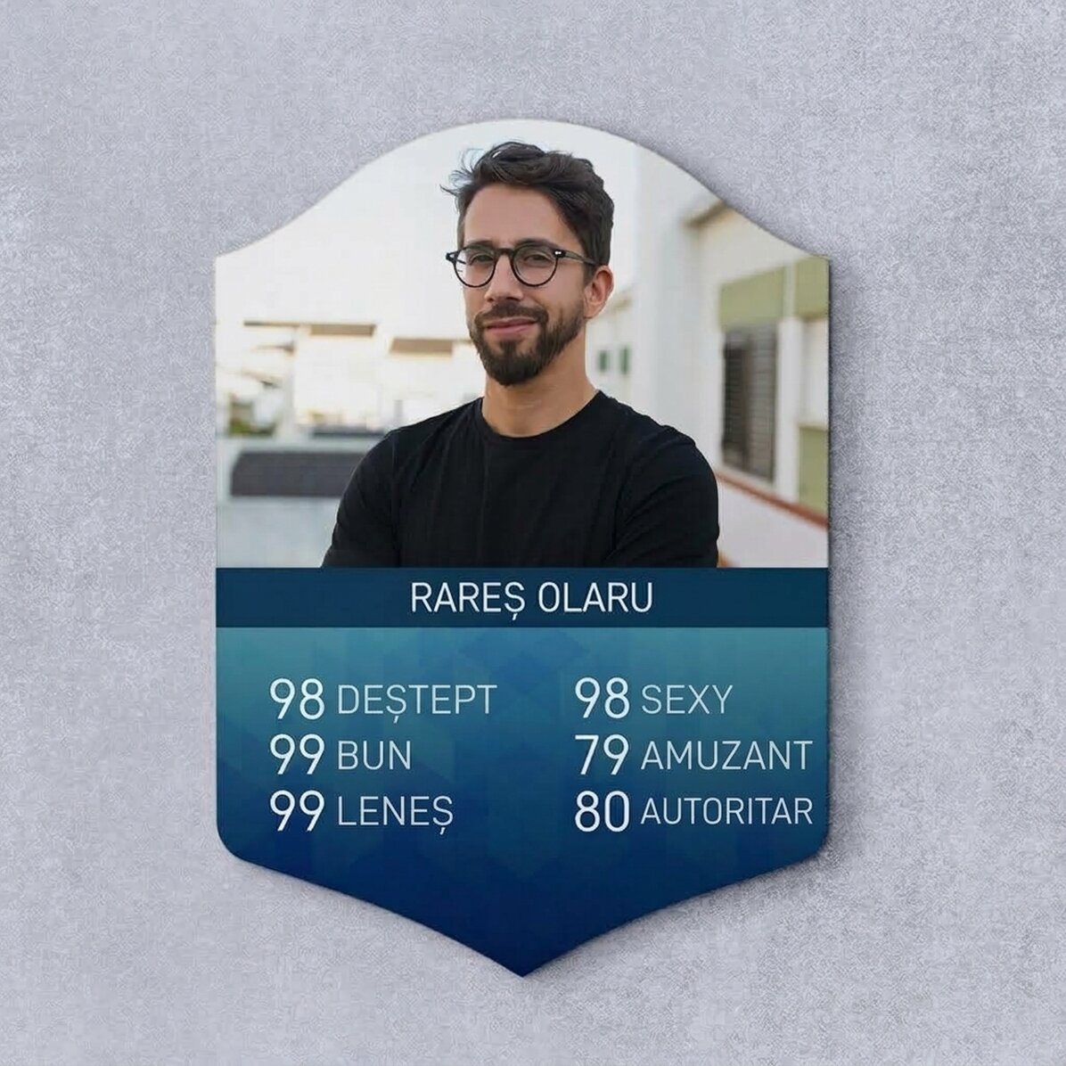 Personalizovaná karta FIFA s fotografií a statistikami – Popis osoby