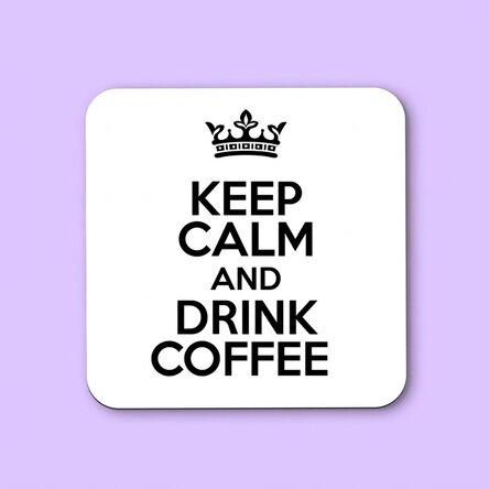 Personalizovaný držák na sklenici s nápisem – Keep Calm White