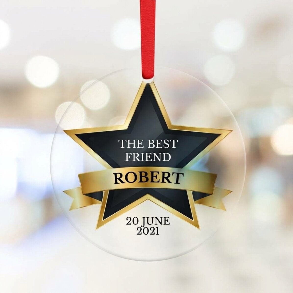 Kruhový přívěsek s vlastním textem – The best
