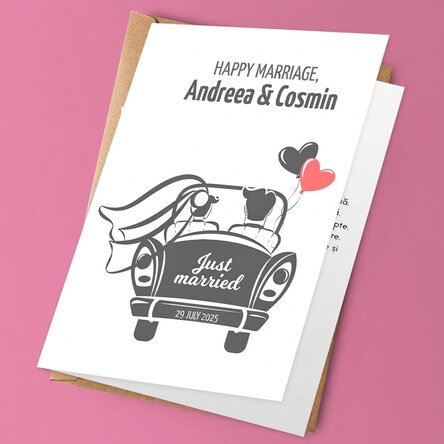 Personalizované přání s textem – Just married
