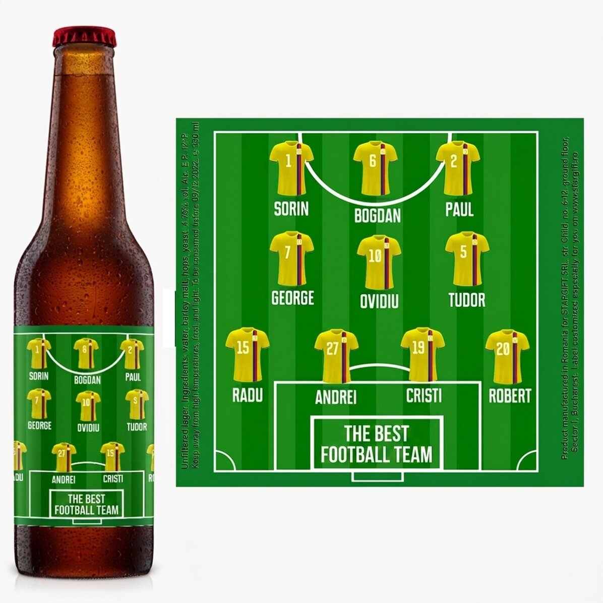 Pivo s vlastním textem – Fotbalový tým