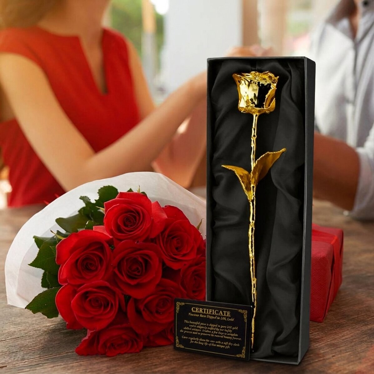 Růže pokrytá 24karátovým zlatem