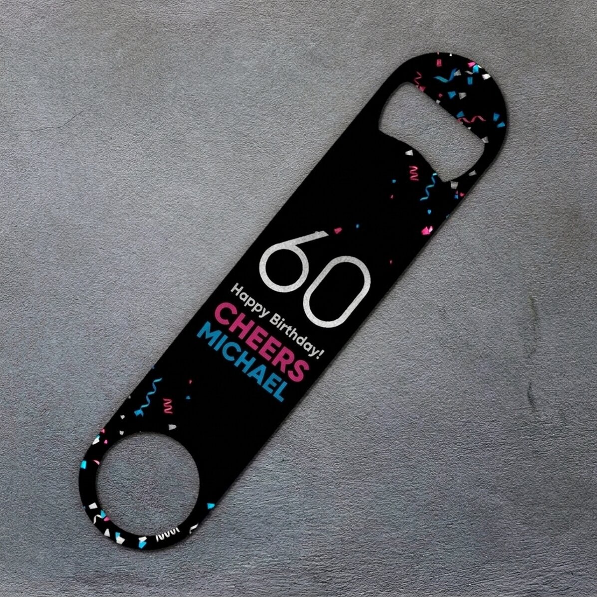 Personalizovaný otvírák na pivo – Confetti