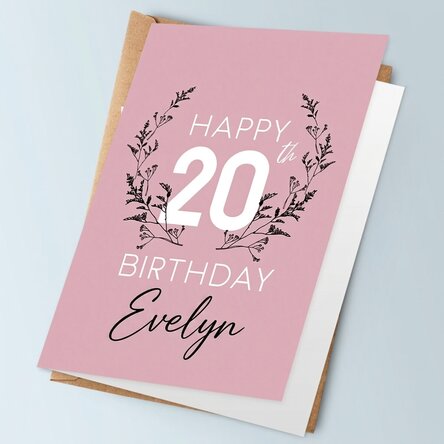 Personalised birthday card with text - Floral