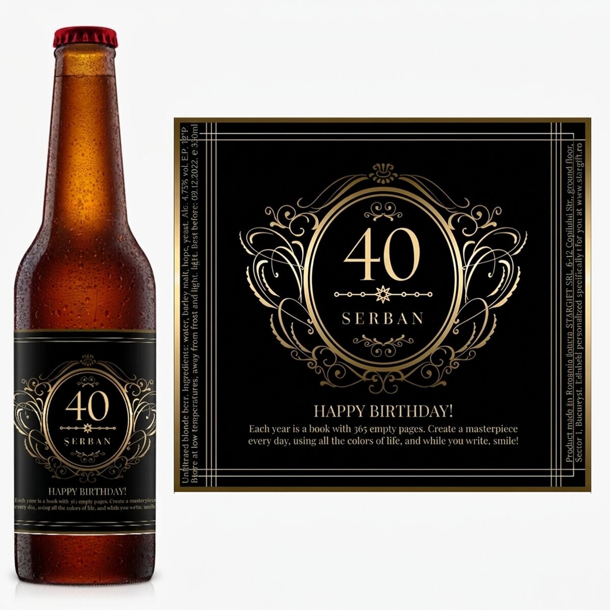 Pivo s vlastním textem – Happy 40